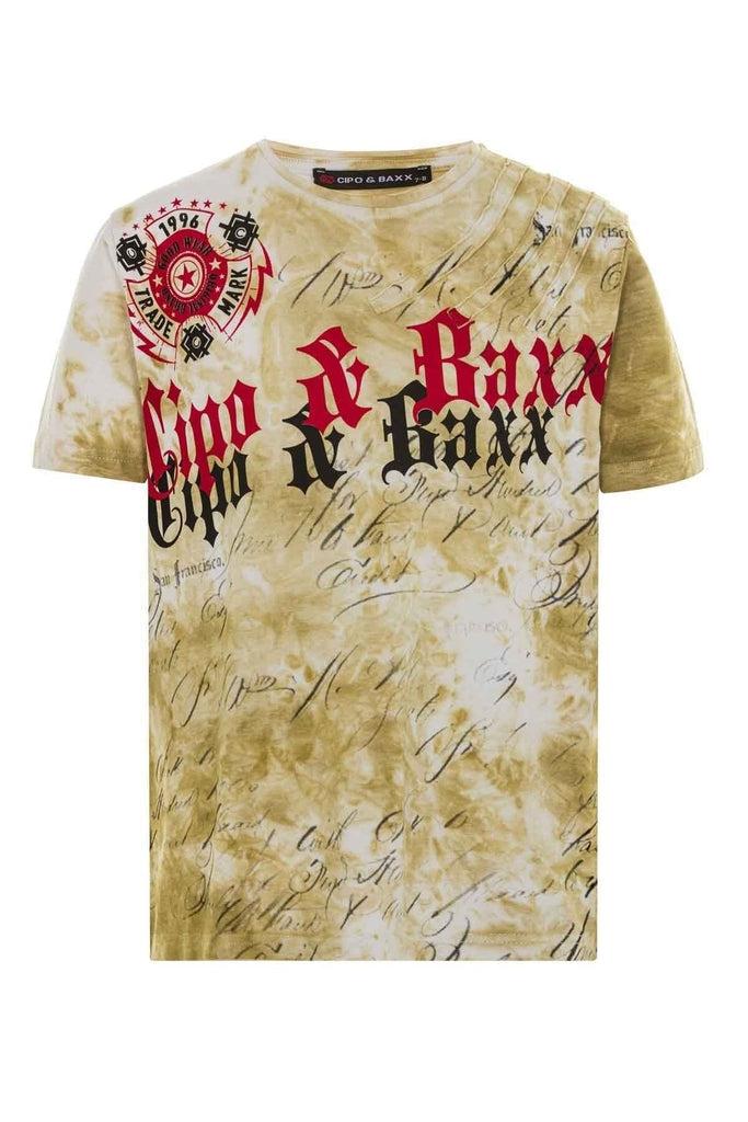 cipo & baxx BT105 Patterned Children's T-Shirt MUSTARD