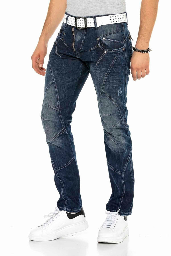 Cipo & Baxx C-0768 Pieced External Zipper Men's Jeans STANDARD