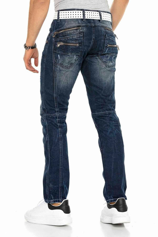 Cipo & Baxx C-0768 Pieced External Zipper Men's Jeans STANDARD