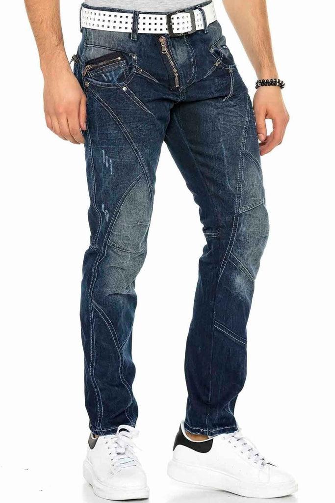 cipo & baxx C-0768 Pieced External Zipper Men's Jeans STANDARD