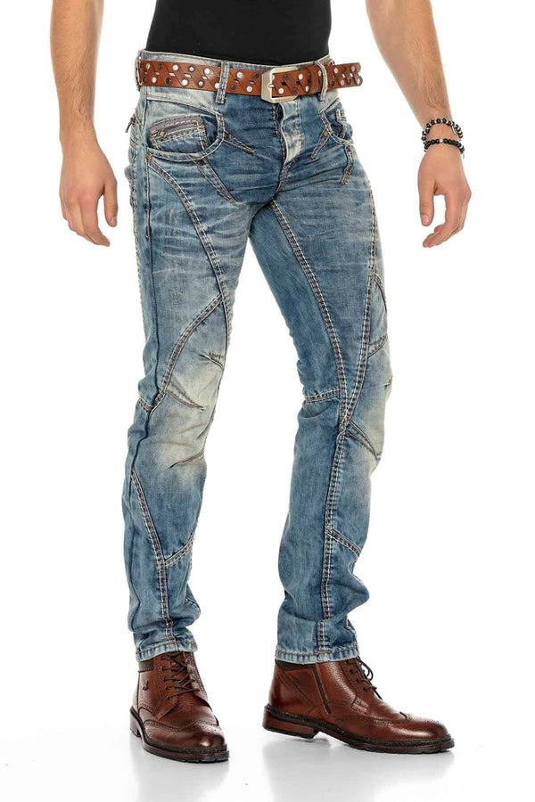 Cipo & Baxx C-0894 Thick Stitched Low Waist Men's Jeans STANDARD