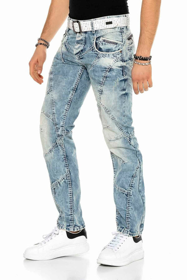 Cipo & Baxx C-0894A Stitched Vintage Men's Jean Trousers STANDARD
