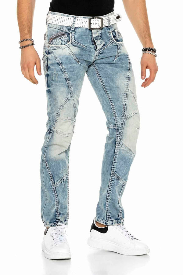 Cipo & Baxx C-0894A Stitched Vintage Men's Jean Trousers STANDARD