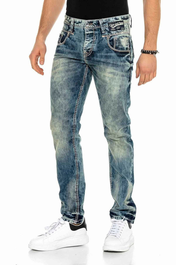 Cipo & Baxx C-1149 Washed Fabric Men's Jean Trousers STANDARD