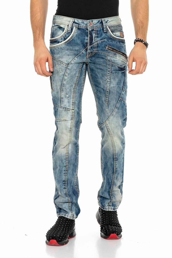Cipo & Baxx C-1150 Piece Stitched Relaxed Cut Men's Jean Trousers STANDARD