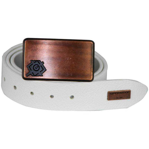 Cipo & Baxx C44857 Men's Leather Belt With Buckle WHITE