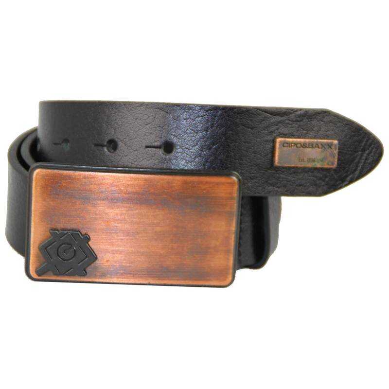 cipo & baxx C44857 Men's Leather Belt with Buckle WHITE