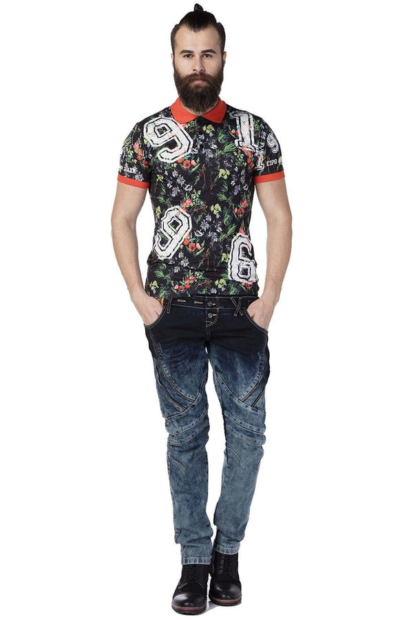 Cipo & Baxx CD244A Decorative Stitched Washed Men's Jean Trousers DARKGREEN