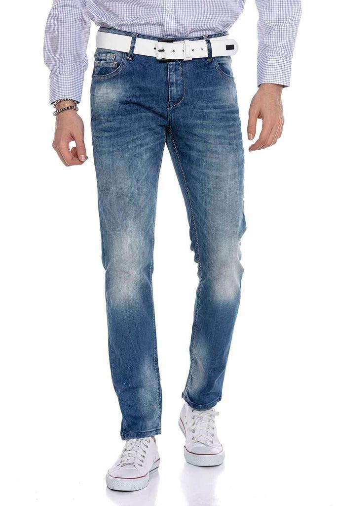 cipo & baxx CD319B Light Slim Fit Narrow Leg Men's Jeans BLUE