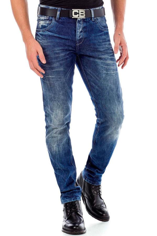 Cipo & Baxx CD319Y Worn Slim Fit Skinny Leg Men's Jeans BLUE