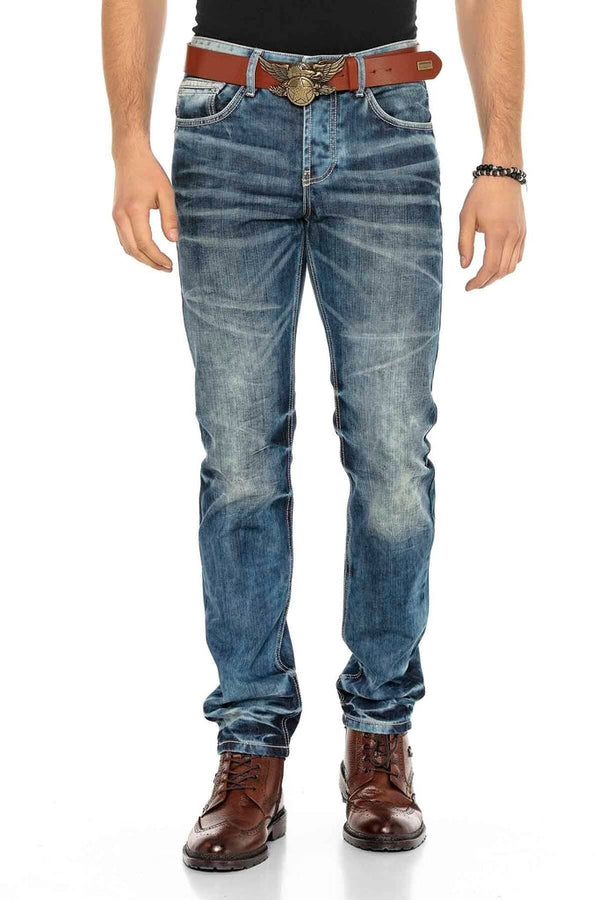 Cipo & Baxx CD328 Washed Regular Fit Men's Jeans BLUE
