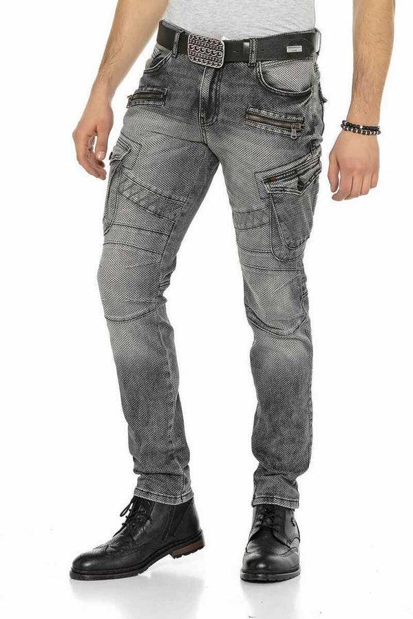 Cipo & Baxx CD369 Live Fast Biker Men's Cargo Pants BLUE
