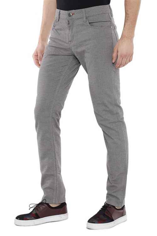 cipo & baxx CD372A Slim Fit Cut Narrow Veil Men's Jean Trousers ANTHRACITE