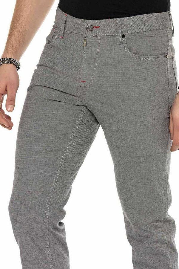 Cipo & Baxx CD372B Slim Fit Narrow Leg Men's Elastic Waist Trousers GREY