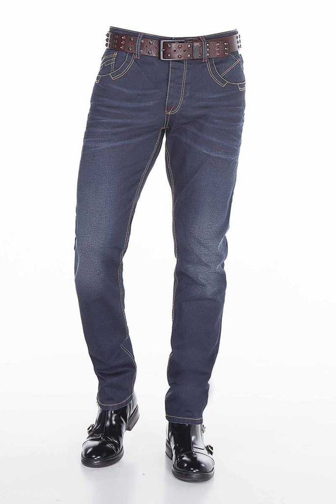 cipo & baxx CD381 Classic Cut Extra Comfortable Jean Trousers DARKBLUE