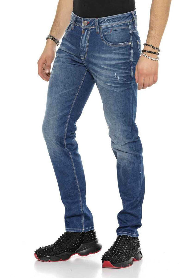 Cipo & Baxx CD386 Lightly Worn SadeJean Men's Jeans BLUE
