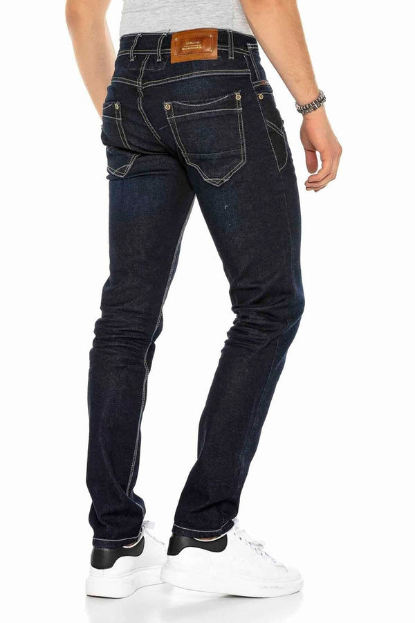 Cipo & Baxx CD395 Contrast Stitched Men's Jean Trousers DARKBLUE