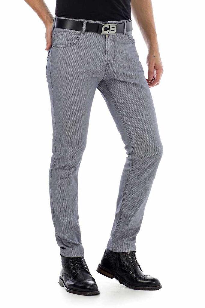 cipo & baxx CD432 Summer Thin Linen Men's Trousers GREY