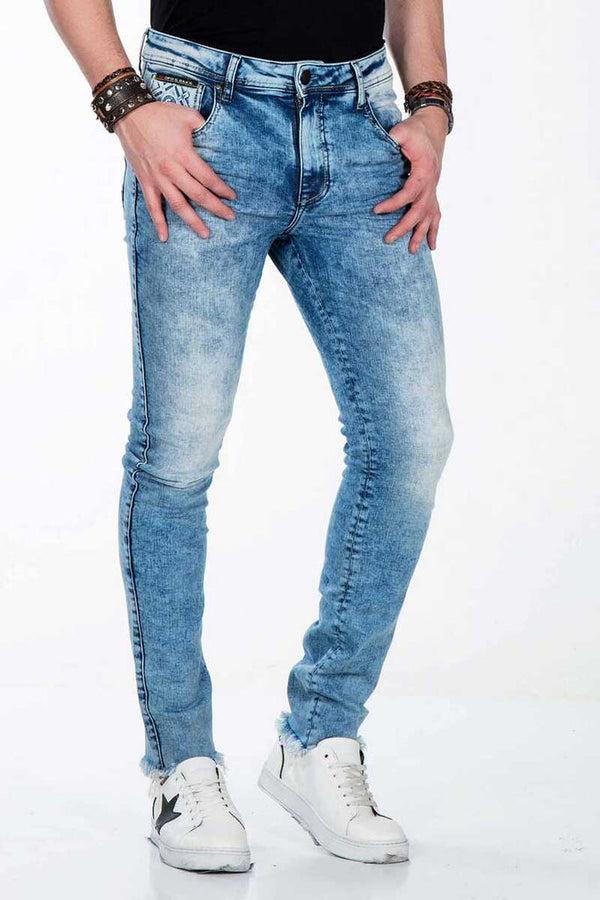 Cipo & Baxx CD445 Distressed Denim Slim Fit Jean Trousers BLUE