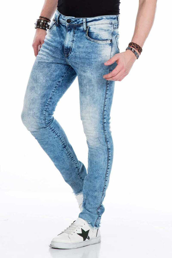 Cipo & Baxx CD445 Distressed Denim Slim Fit Jean Trousers BLUE