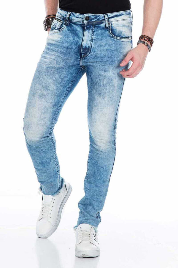 Cipo & Baxx CD445 Distressed Denim Slim Fit Jean Trousers BLUE