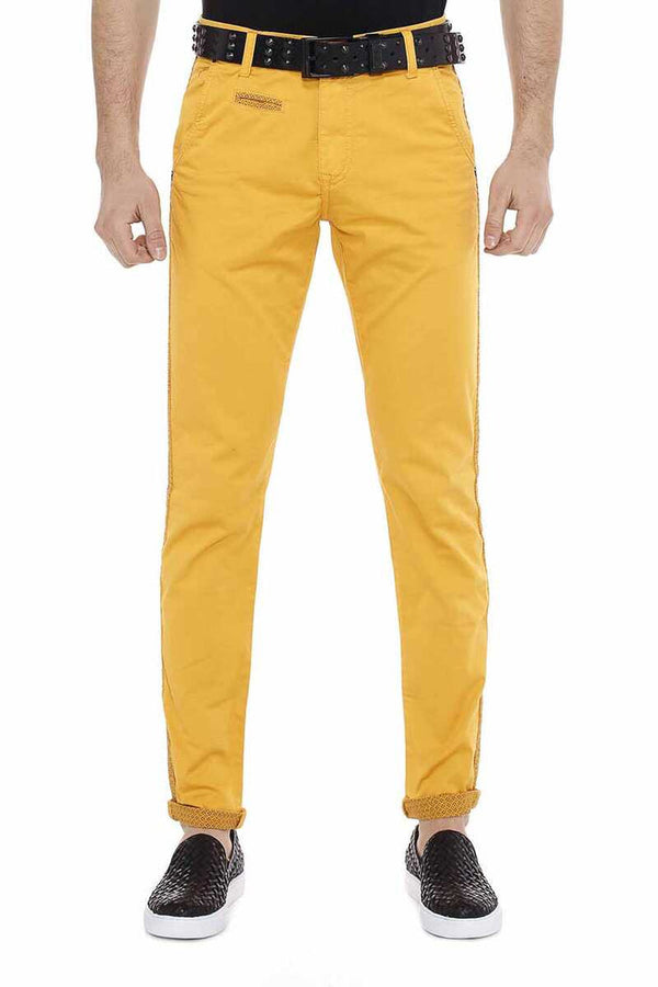 Cipo & Baxx CD511 Pattern Striped Casual Men's Jeans YELLOW