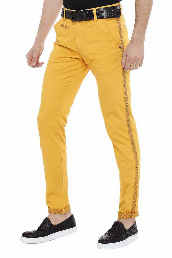 Cipo & Baxx CD511 Pattern Striped Casual Men's Jeans YELLOW