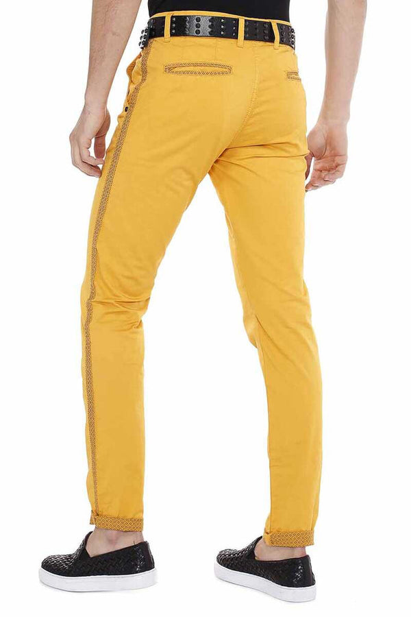 Cipo & Baxx CD511 Pattern Striped Casual Men's Jeans YELLOW