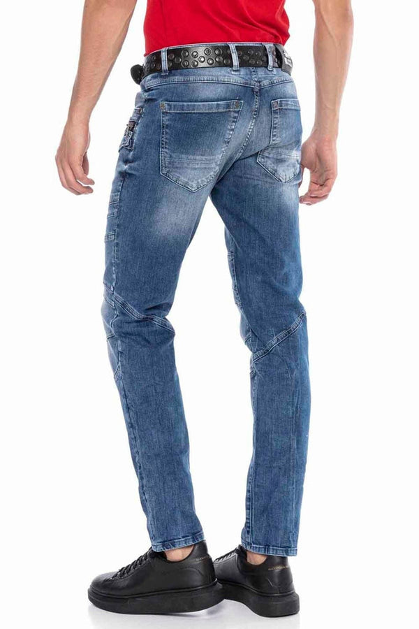 Cipo & Baxx CD577 Piece Stitched Slim Men's Jean Trousers BLUE