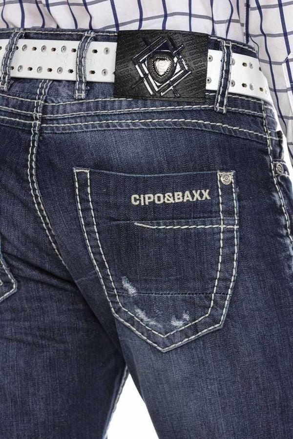 Cipo & Baxx CD606 Comfortable Cut Men's Jean Trousers BLUE