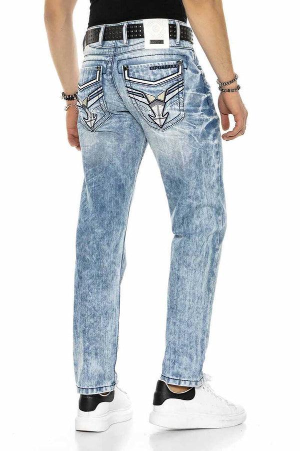 Cipo & Baxx CD616 Pocket Detailed Relax Fit Men's Jean Trousers ICEBLUE