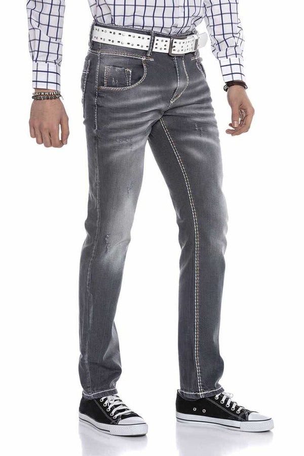Cipo & Baxx CD668 Regular Fit Men's Jean Trousers GREY