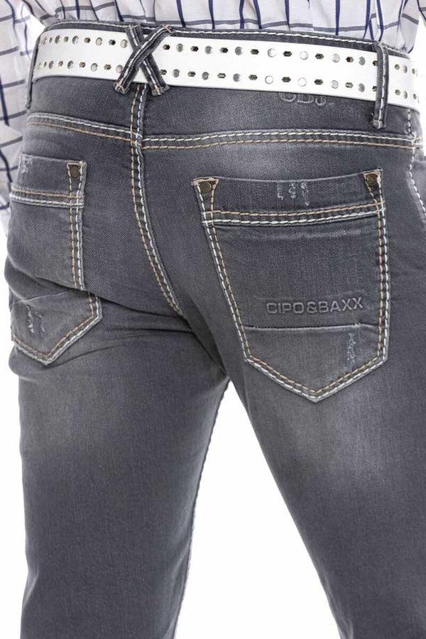 Cipo & Baxx CD668 Regular Fit Men's Jean Trousers GREY