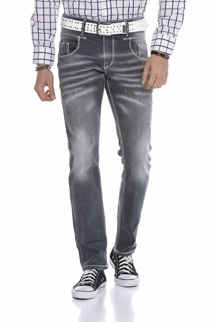 cipo & baxx CD668 Regular Fit Men's Jean Trousers GREY