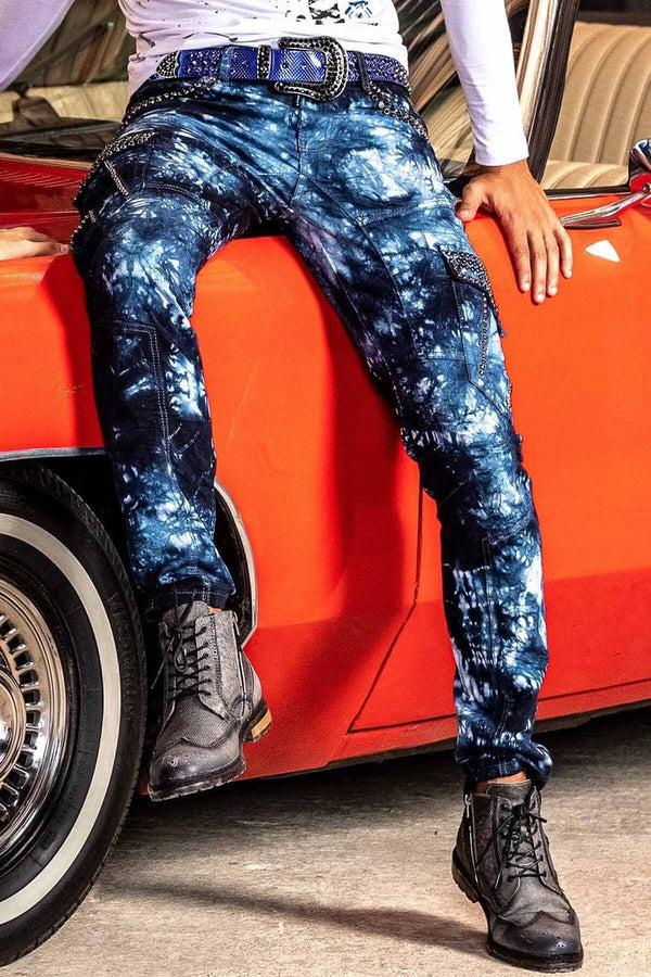 Cipo & Baxx CD677 Cargo Pocket Washed Fabric Men's Jean Trousers YELLOW