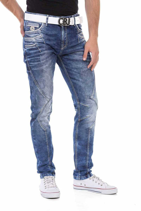 Cipo & Baxx Cd695 Pocket Embroidered Piece Men's Jean Trousers BLUE