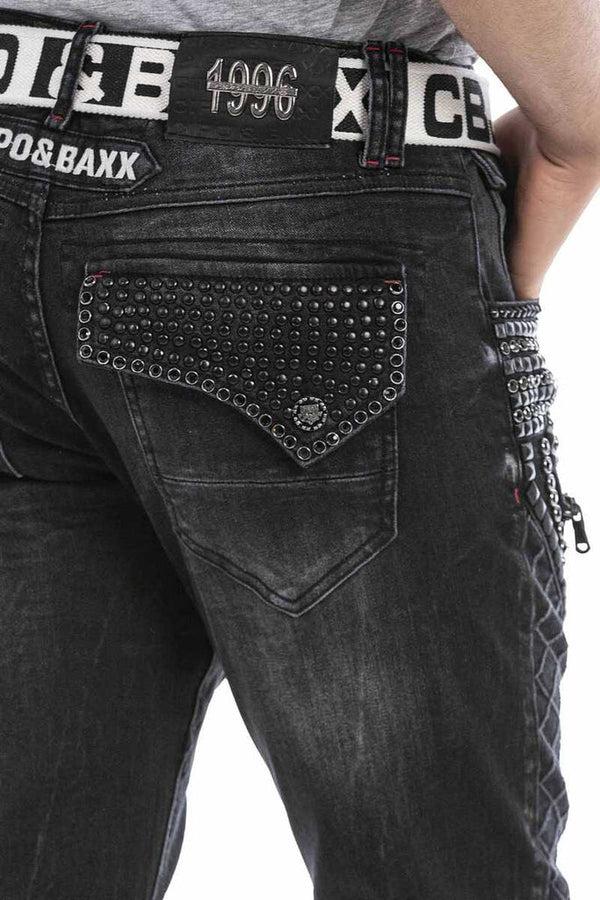 Cipo & Baxx CD696 Street Style Men's Jean Trousers BLACK