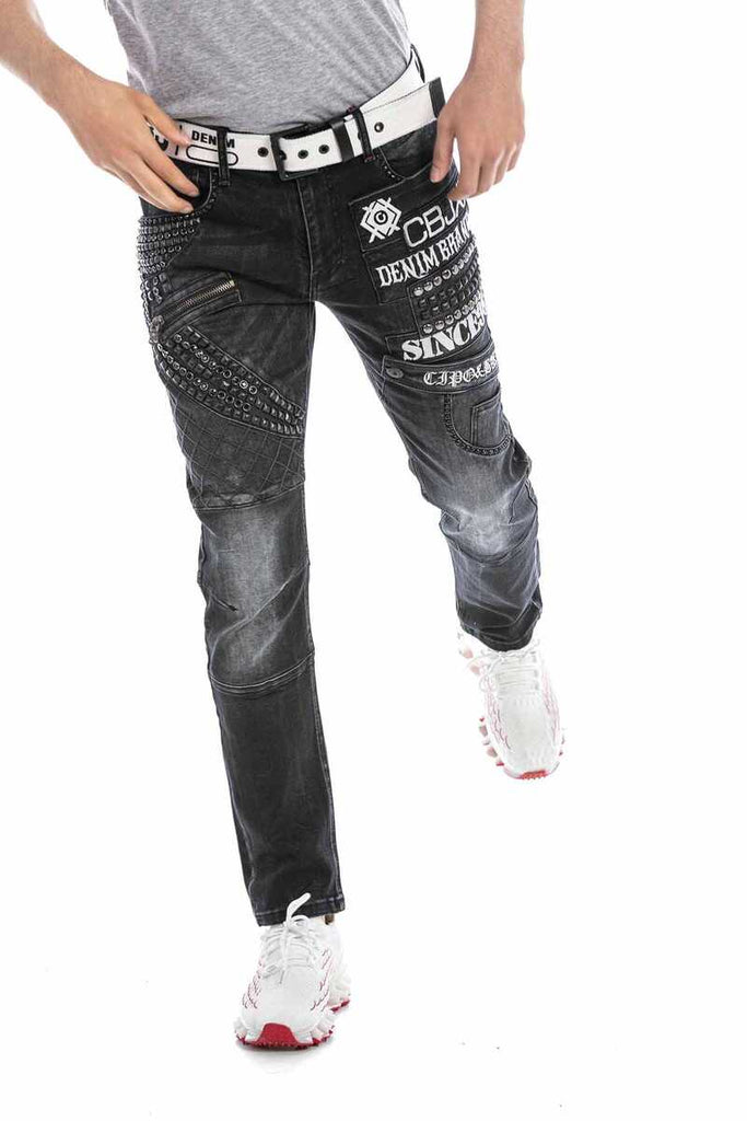 cipo & baxx CD696 Street Style Men's Jean Trousers BLACK