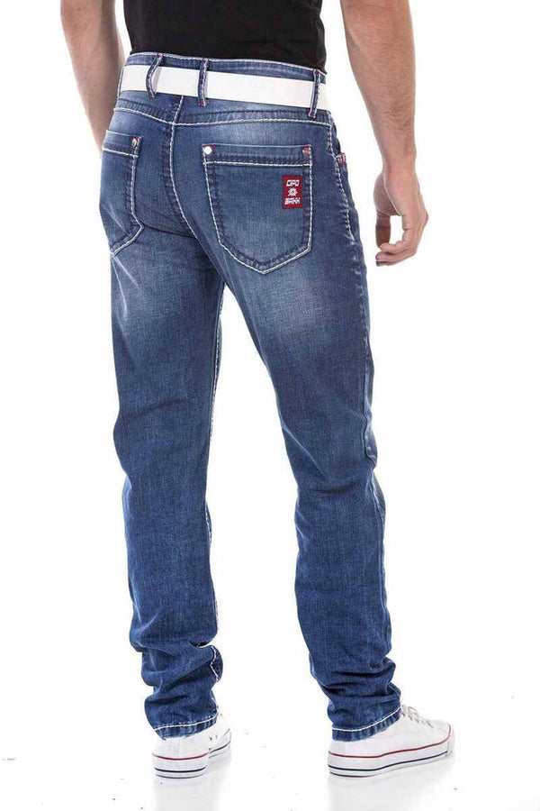 Cipo & Baxx CD704 Regular Fit Labeled Men's Jean Trousers BLUE