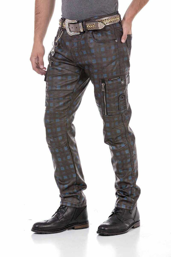 Cipo & Baxx CD721 Plaid Patterned Men's Cargo Pants RED