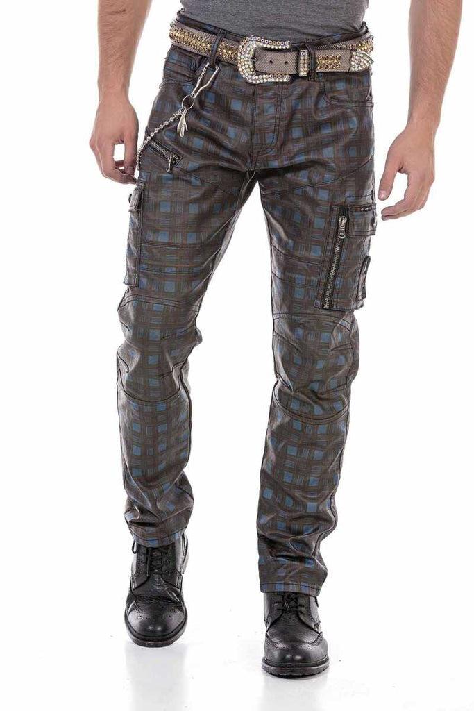 cipo & baxx CD721 Plaid Patterned Men's Cargo Pants RED