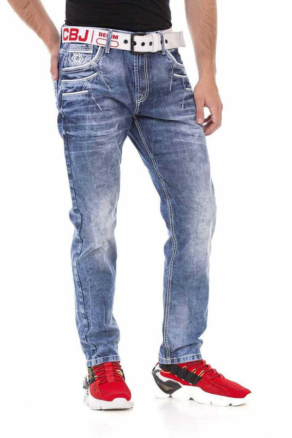 Cipo & Baxx CD723 Pocket Detailed Regular Fit Men's Jean Trousers BLUE