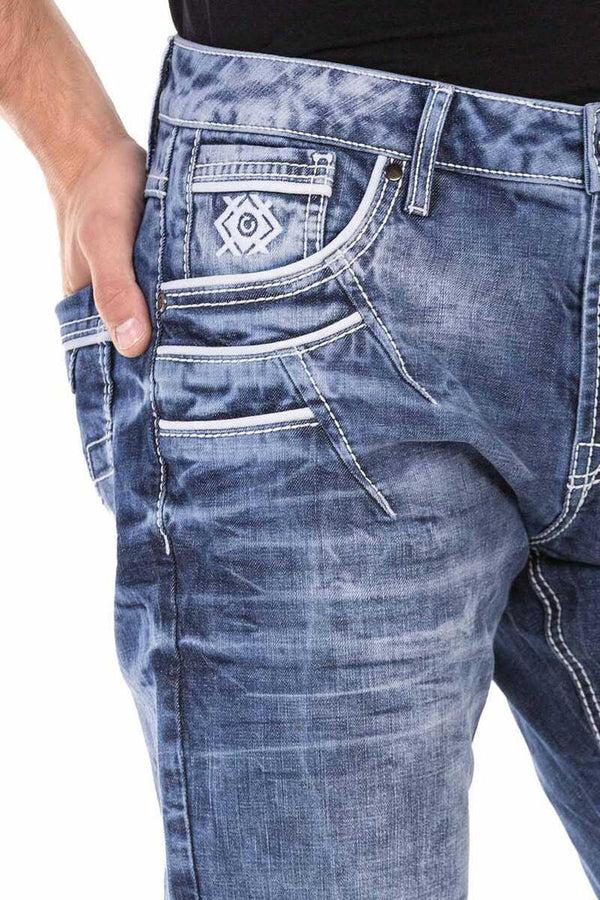 Cipo & Baxx CD723 Pocket Detailed Regular Fit Men's Jean Trousers BLUE