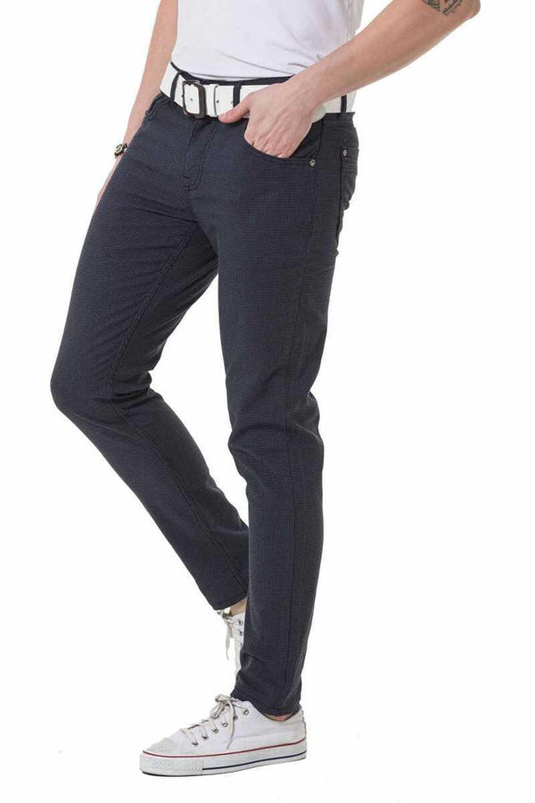Cipo & Baxx CD724 Slim Fit Basic Men's Linen Trousers NAVYBLUE