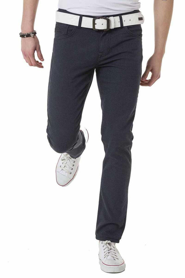 Cipo & Baxx CD724 Slim Fit Basic Men's Linen Trousers NAVYBLUE