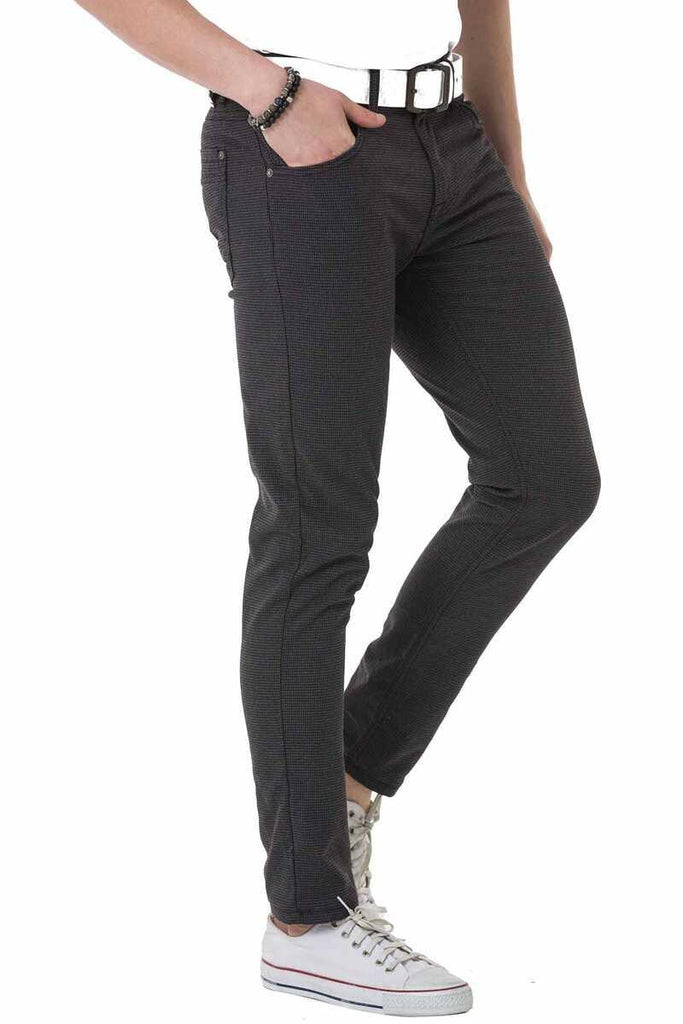 cipo & baxx CD724 Slim Fit Basic Men's Linen Trousers NAVYBLUE