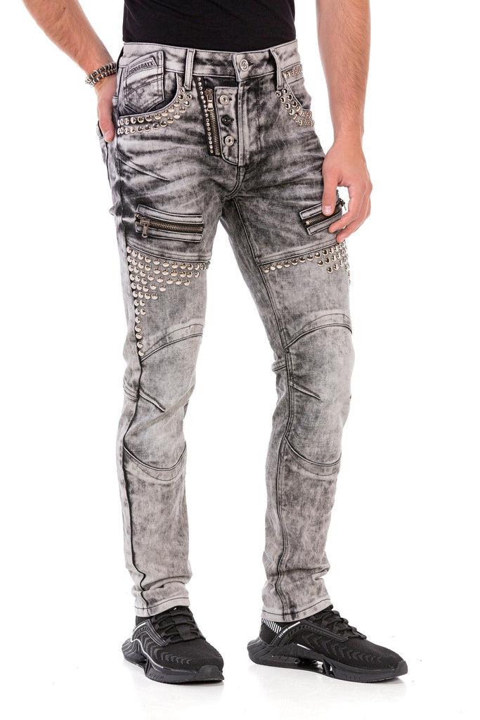 cipo & baxx CD732 Regular Fit Men's Jean Trousers GREY