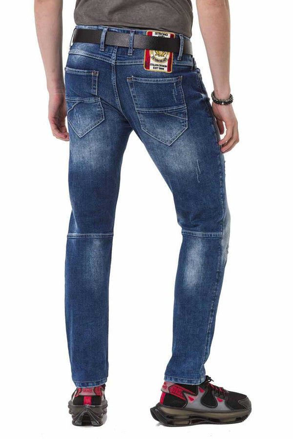 Cipo & Baxx CD781 Ripped Patched Men's Jean Trousers BLUE