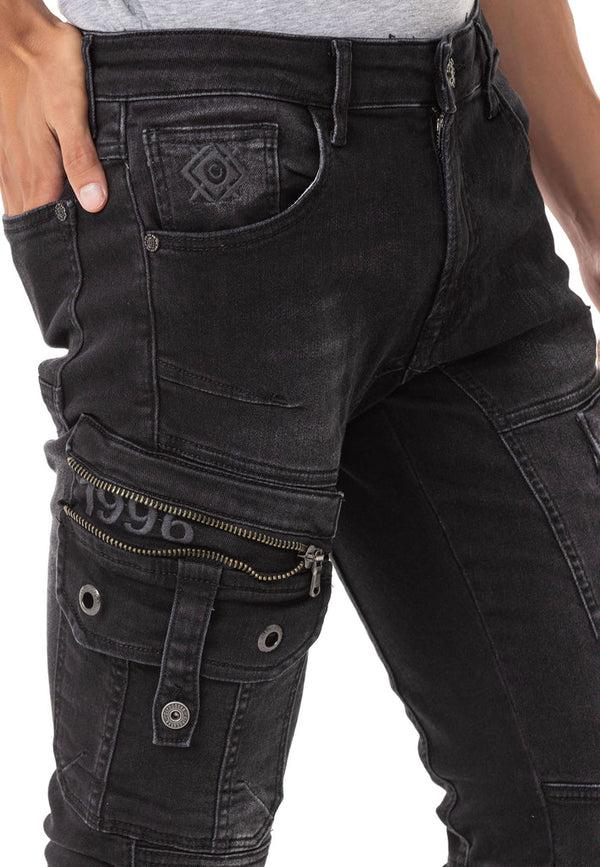 Cipo & Baxx CD845 Comfortable Cut Men's Jean Trousers BLACK