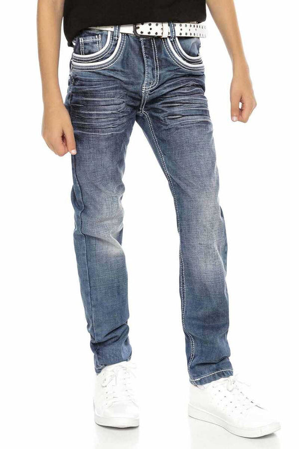 Cipo & Baxx CDK102 Double Pocket Detailed Boy's Jeans BLUE